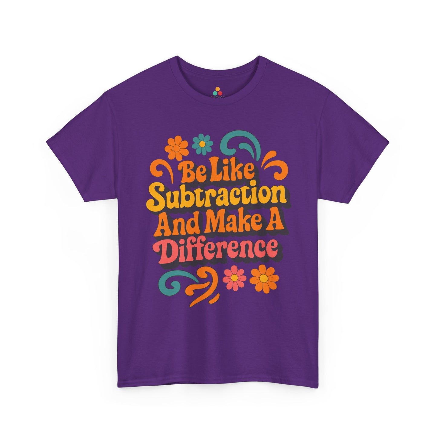 TEEZOCA retro floral math slogan on Unisex T-shirt for first day of school outfit Be Like Subtraction And Make A Difference Math Teacher Unisex T-shirt | TEEZOCA 