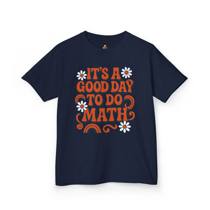 TEEZOCA retro math quote floral Kids T-shirt It’s A Good Day To Do Math Retro School Kids T-shirt | TEEZOCA 