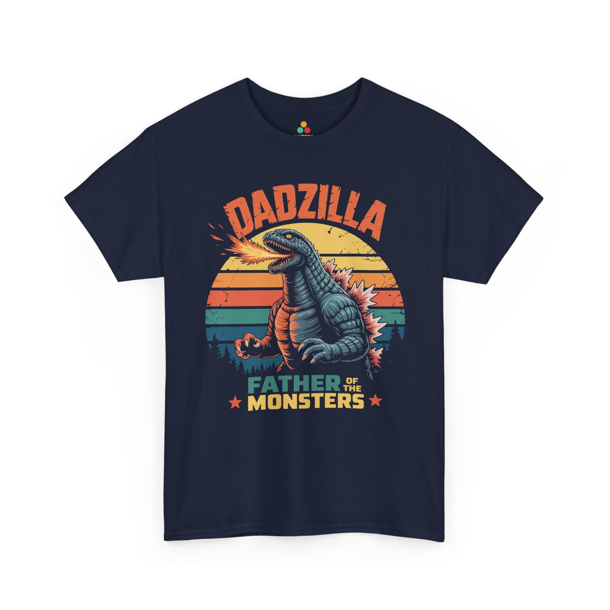TEEZOCA retro monster dad graphic Unisex T-shirt Godzilla Dadzilla Father of the Monsters Unisex T-shirt | TEEZOCA 