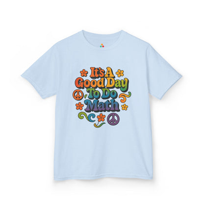 TEEZOCA retro peace sign math Kids shirt It’s A Good Day To Do Math Retro Rainbow Kids T-shirt | TEEZOCA 