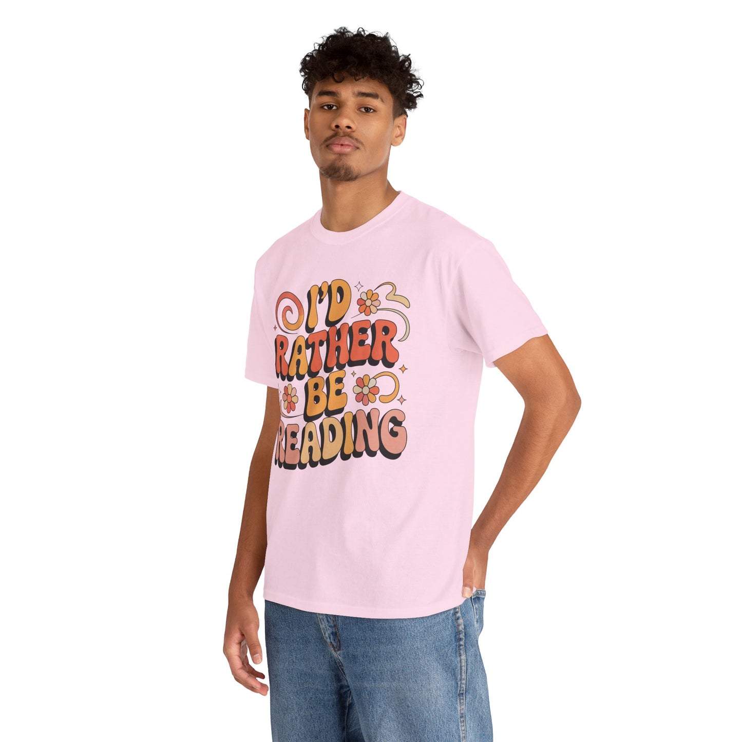 I’d Rather Be Reading Retro Floral Unisex T-shirt | TEEZOCA 