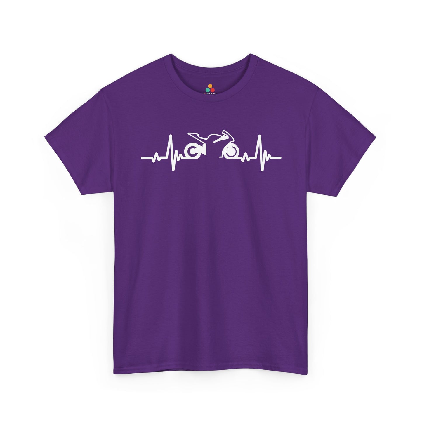 Minimalist Motorcycle Heartbeat Graphic Unisex T-shirt | TEEZOCA 