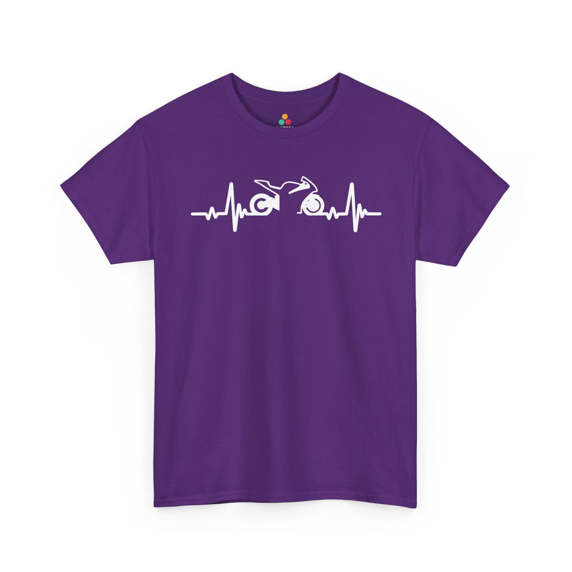 Minimalist Motorcycle Heartbeat Graphic Unisex T-shirt | TEEZOCA 