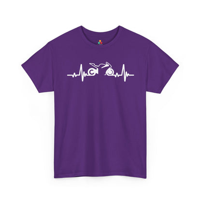 Minimalist Motorcycle Heartbeat Graphic Unisex T-shirt | TEEZOCA 