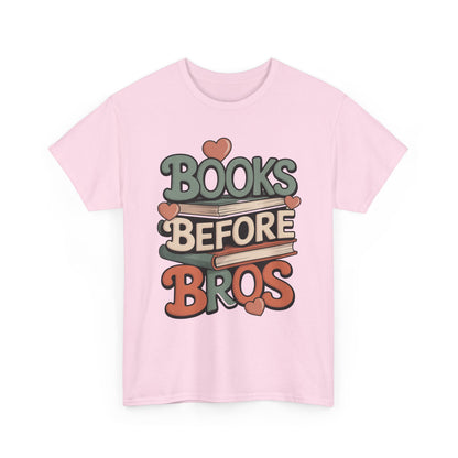 TEEZOCA romance reader vibe Unisex T-shirt with bold typography Books Before Bros Unisex T-shirt for Book Lovers | TEEZOCA 