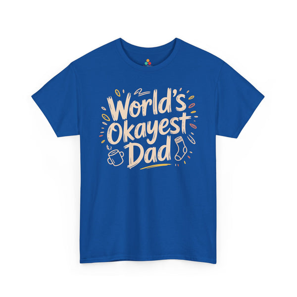 TEEZOCA_sarcastic_dad_quote_design_Unisex_T-shirt_World_s_Okayest_Dad_Funny_Graphic_Unisex_T-shirt_TEEZOCA