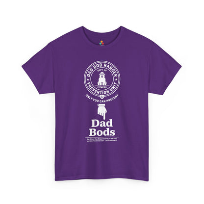TEEZOCA sarcastic dad shirts Unisex T-shirt showing a ranger-style dad bod warning poster.
