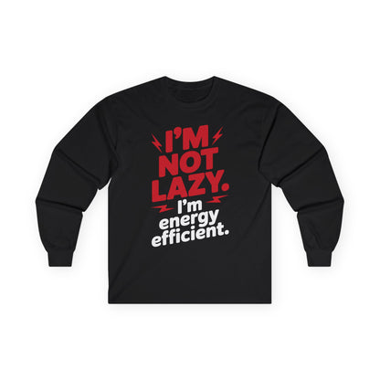 TEEZOCA sarcastic productivity quote long-sleeve t-shirt Black long-sleeve shirt with red and white text on a white background