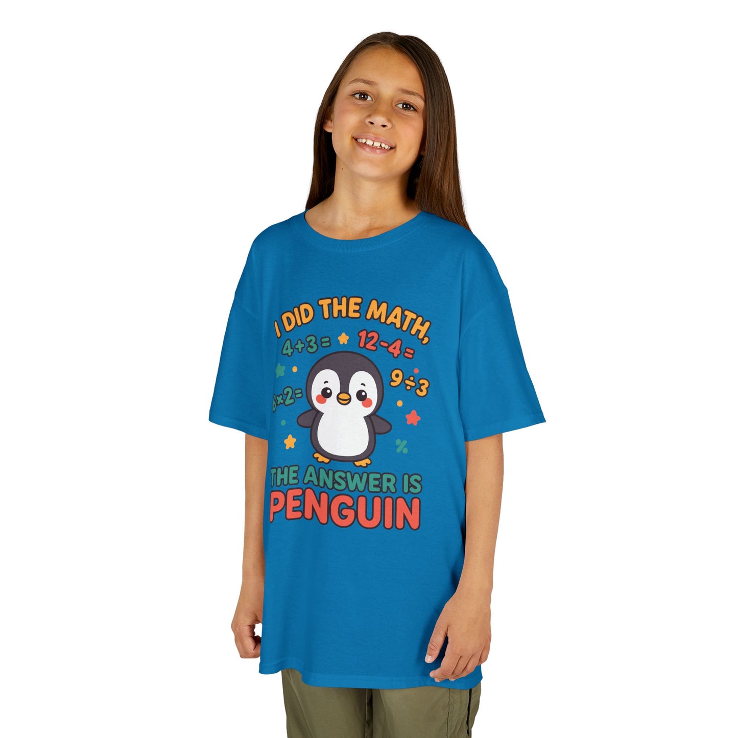 TEEZOCA school humor penguin print Kids T-shirt
 I Did The Math Penguin Cute School Kids T-shirt | TEEZOCA 