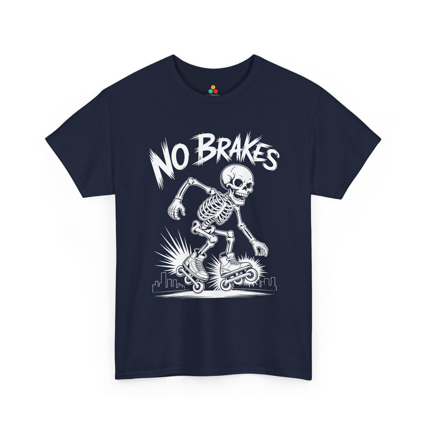 No Brakes Skeleton Skater Graphic Unisex T-shirt | TEEZOCA 
