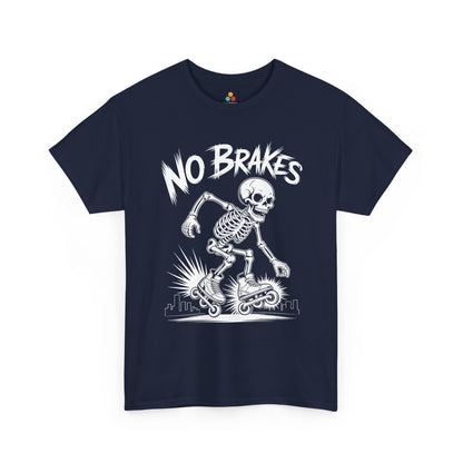 No Brakes Skeleton Skater Graphic Unisex T-shirt | TEEZOCA 