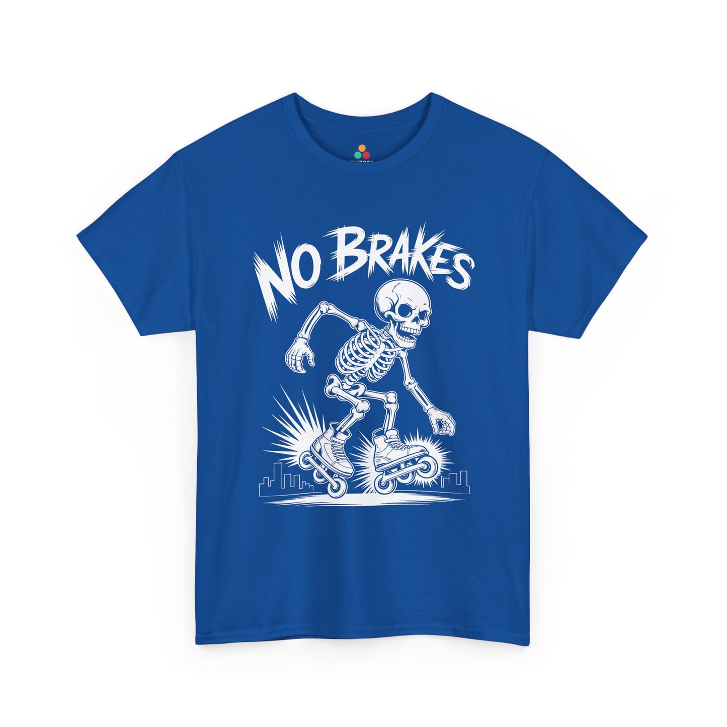 No Brakes Skeleton Skater Graphic Unisex T-shirt | TEEZOCA 