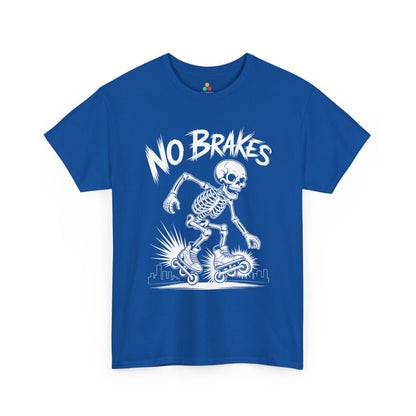 No Brakes Skeleton Skater Graphic Unisex T-shirt | TEEZOCA 