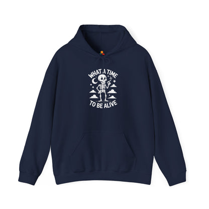 What A Time To Be Alive Skeleton Unisex Heavy Blend Hoodie | TEEZOCA 