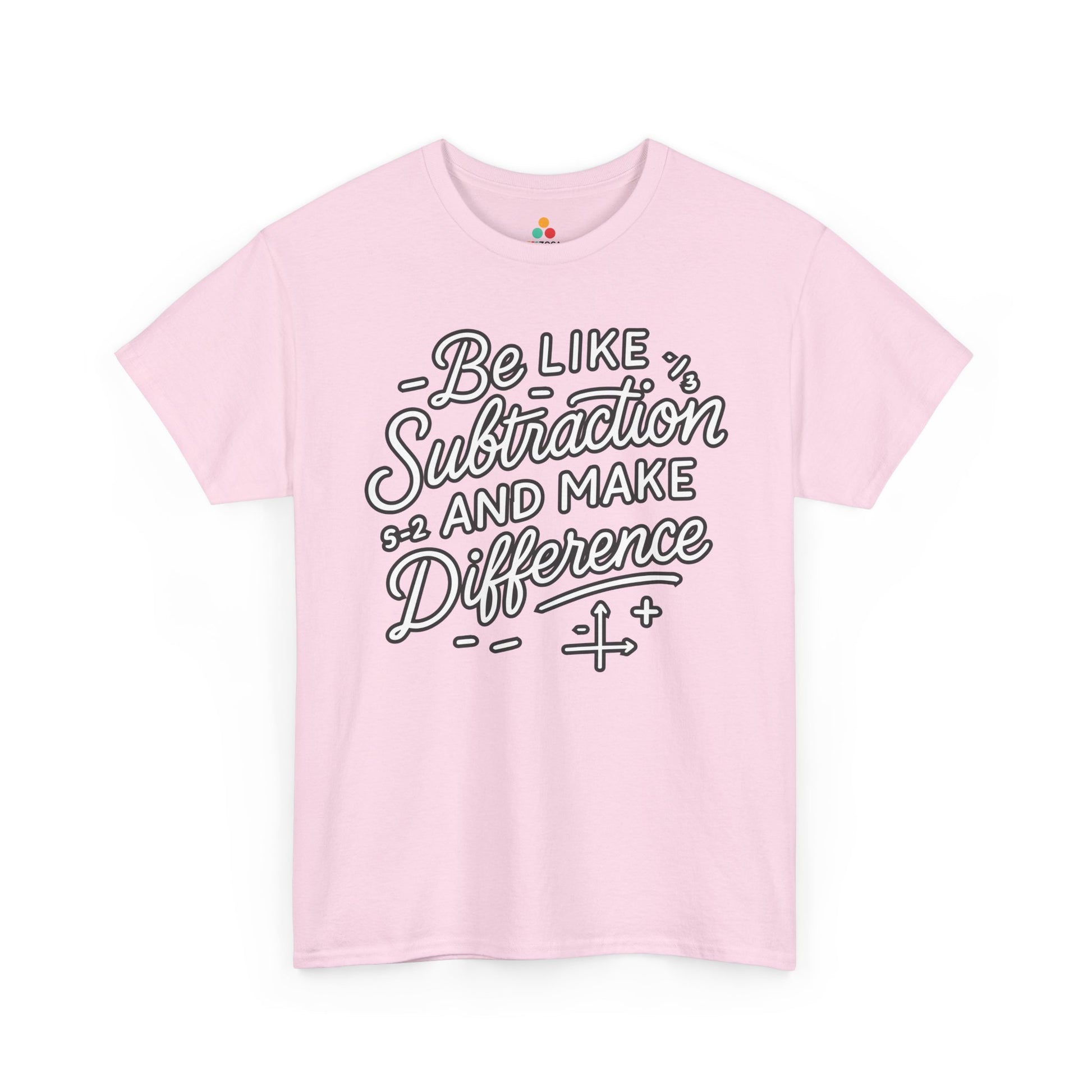 TEEZOCA smart school themed math graphic on Unisex T-shirt for educators and students Be Like Subtraction And Make A Difference Math Unisex T-shirt | TEEZOCA 