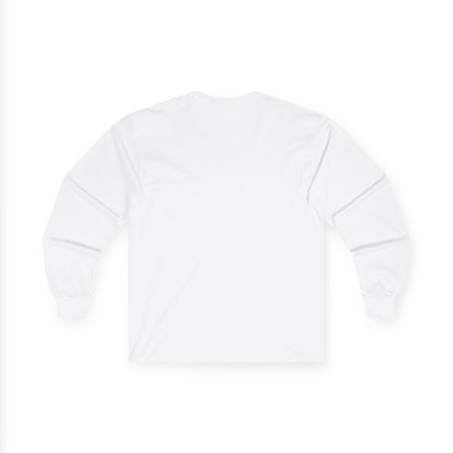 TEEZOCA soft but strong butterfly heart illustration on unisex long-sleeve t-shirt White long-sleeve shirt on a white background