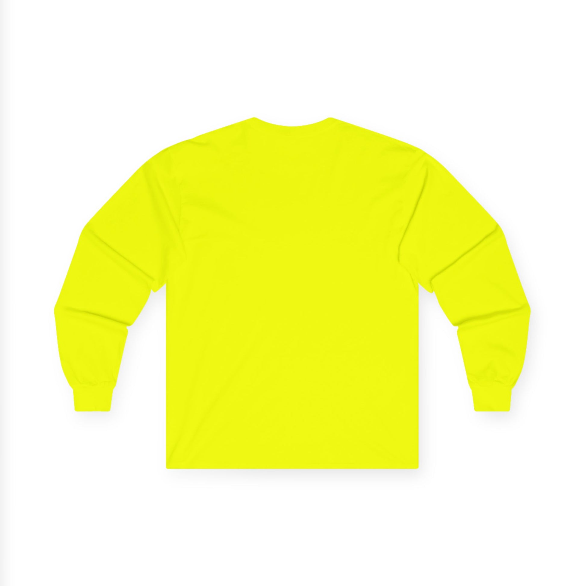 TEEZOCA soft but strong heart lock design on unisex long-sleeve t-shirt Yellow long-sleeve shirt on a white background