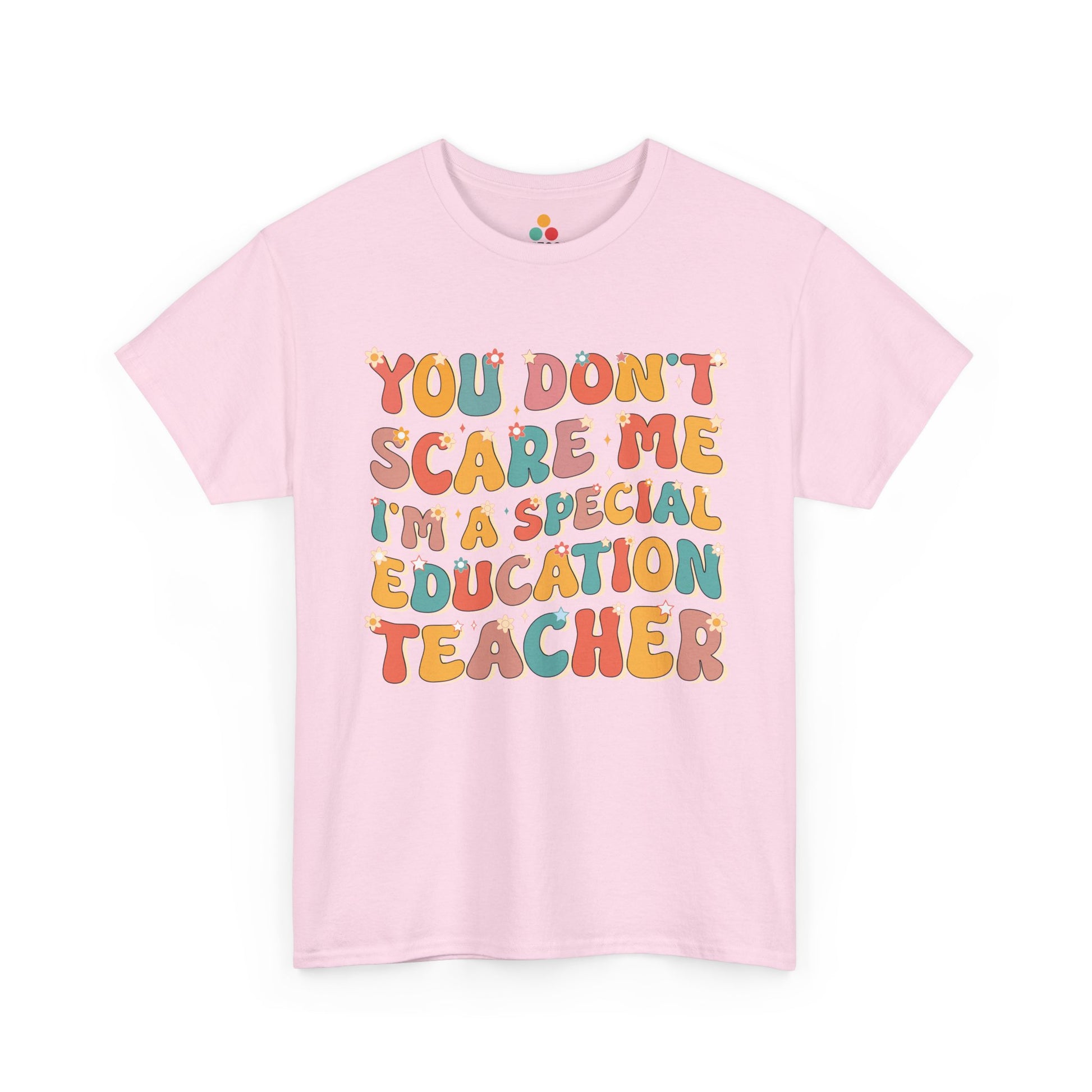 TEEZOCA soft pink casual graphic top printed with the empowering special education teacher quote.