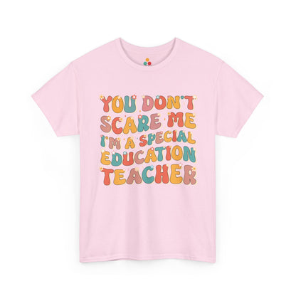 TEEZOCA soft pink casual graphic top printed with the empowering special education teacher quote.