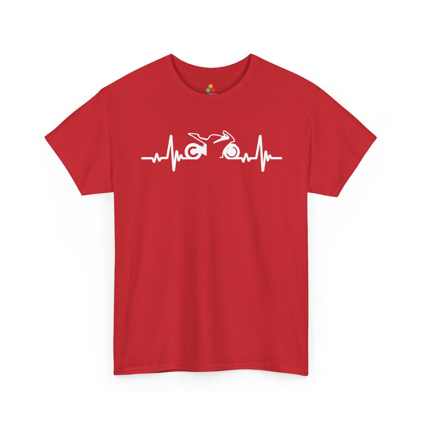 Minimalist Motorcycle Heartbeat Graphic Unisex T-shirt | TEEZOCA 