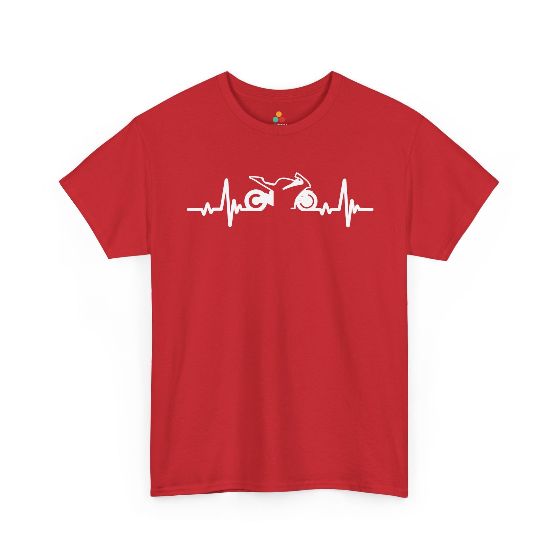 Minimalist Motorcycle Heartbeat Graphic Unisex T-shirt | TEEZOCA 