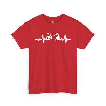 Minimalist Motorcycle Heartbeat Graphic Unisex T-shirt | TEEZOCA 