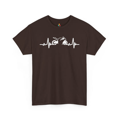 Minimalist Motorcycle Heartbeat Graphic Unisex T-shirt | TEEZOCA 