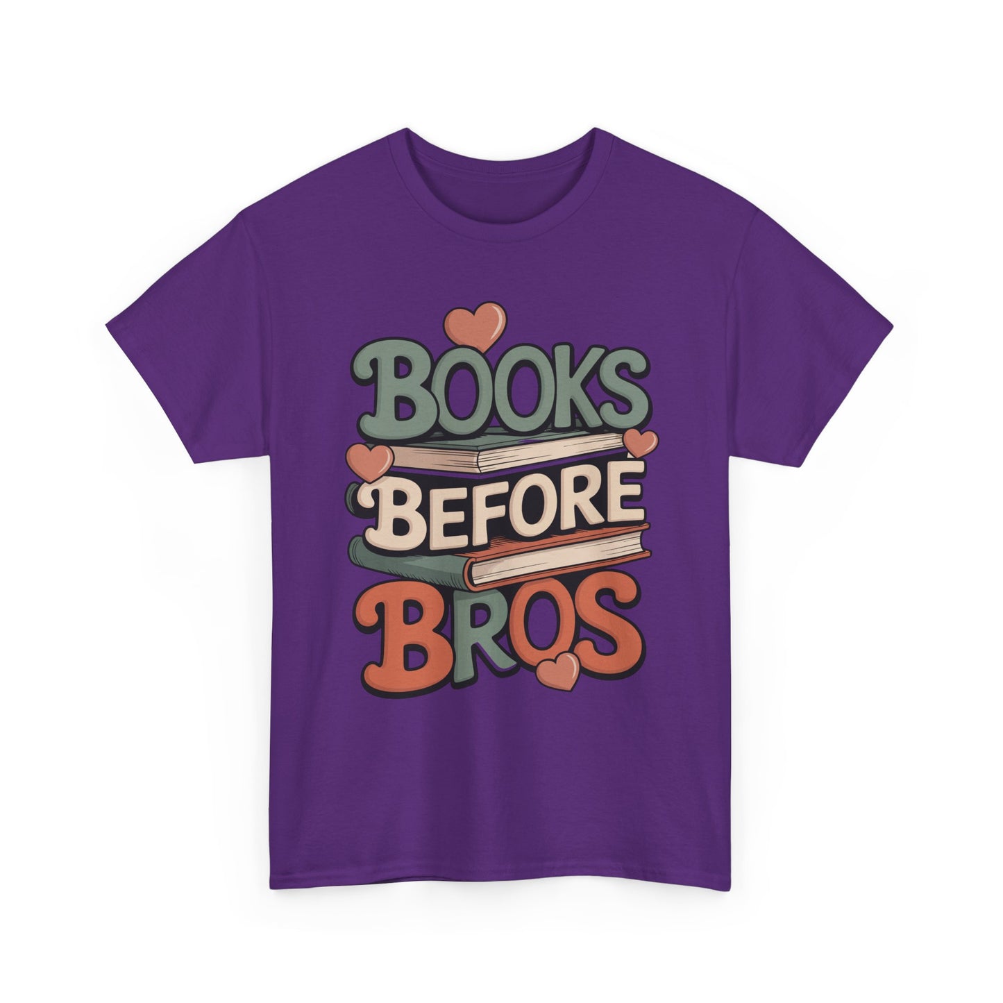 TEEZOCA stacked books illustration Unisex T-shirt for bibliophiles Books Before Bros Unisex T-shirt for Book Lovers | TEEZOCA 
