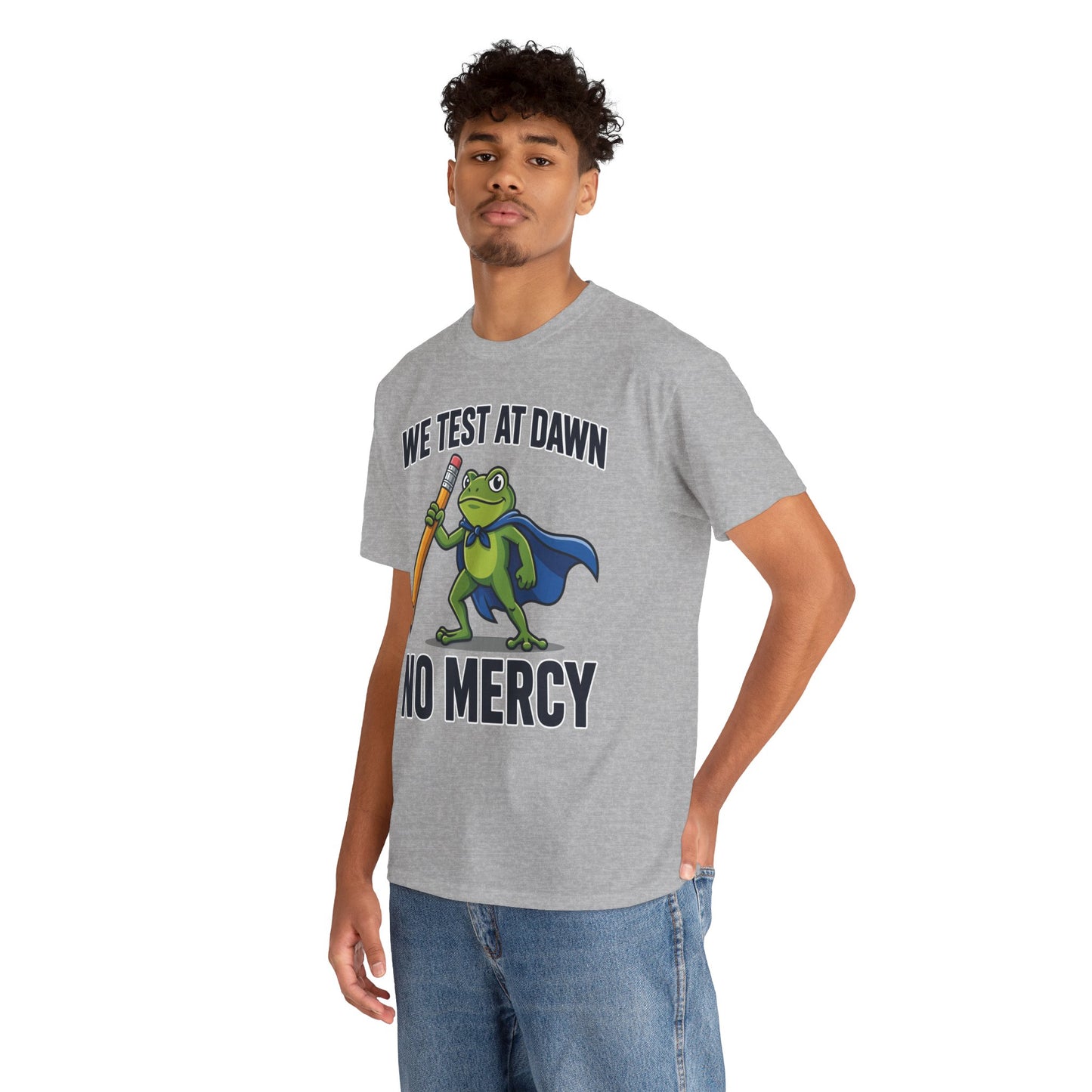Funny Teacher Shirt We Test at Dawn Frog Unisex T-shirt | TEEZOCA 
