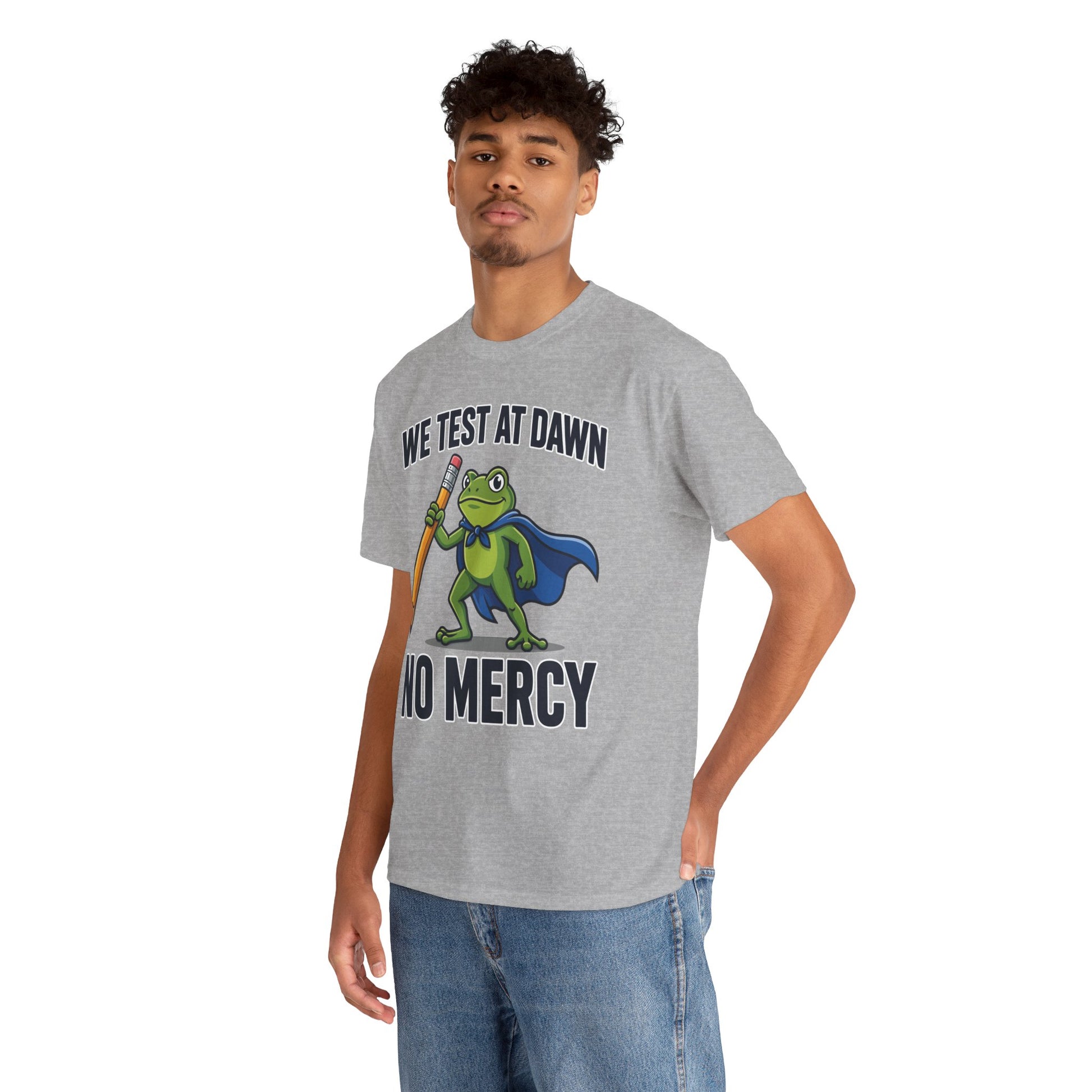 Funny Teacher Shirt We Test at Dawn Frog Unisex T-shirt | TEEZOCA 