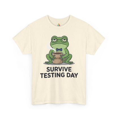 Funny Teacher Shirt State Testing Frog Coffee Unisex T-shirt | TEEZOCA 
