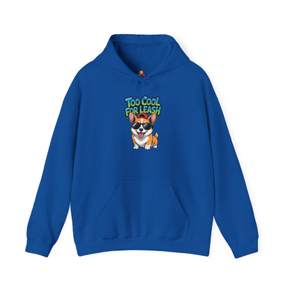 Too Cool For Leash Corgi Graphic Unisex Heavy Blend Hoodie | TEEZOCA 