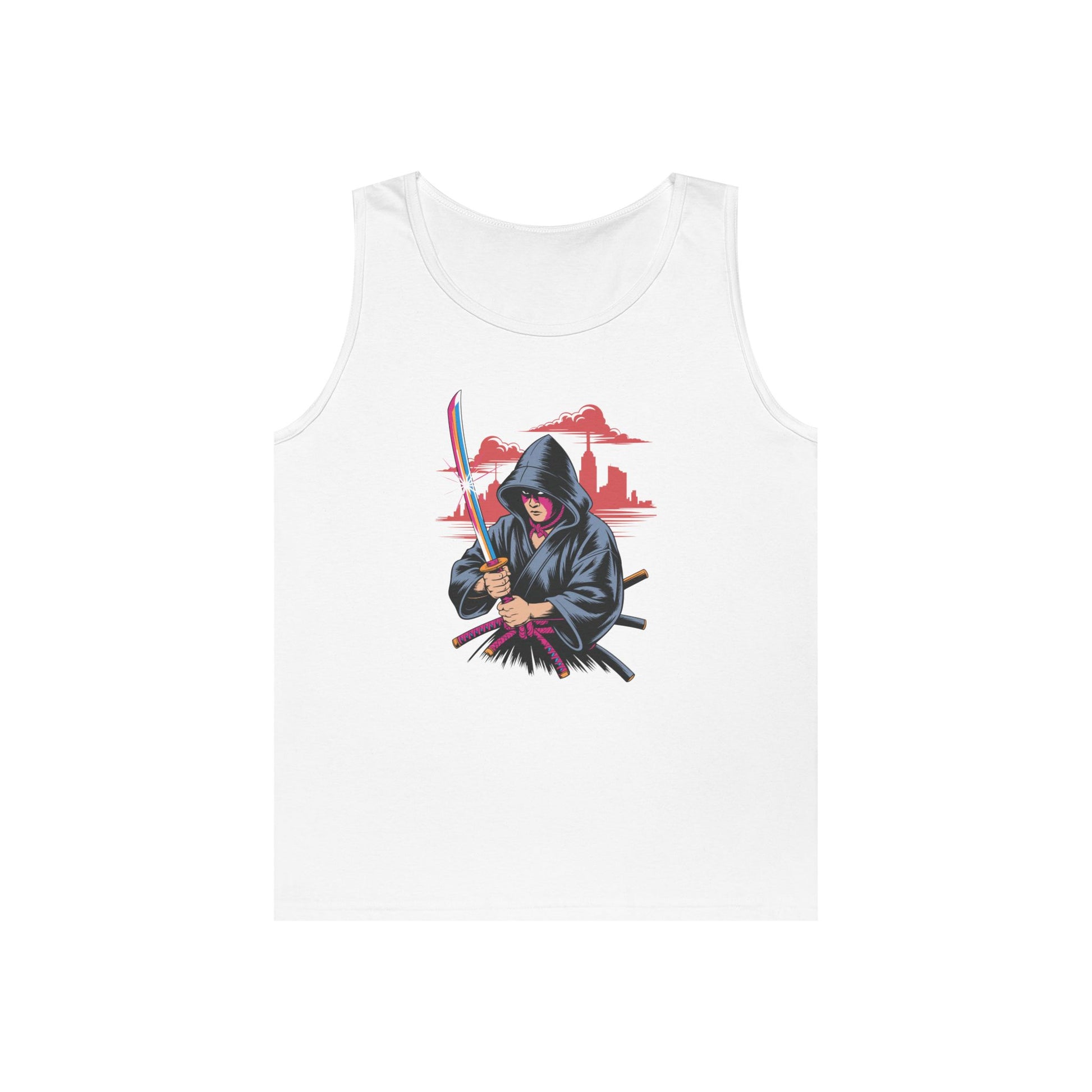 Neon Samurai Katana Street Art Unisex Tank Top for Anime Core Fits | TEEZOCA 