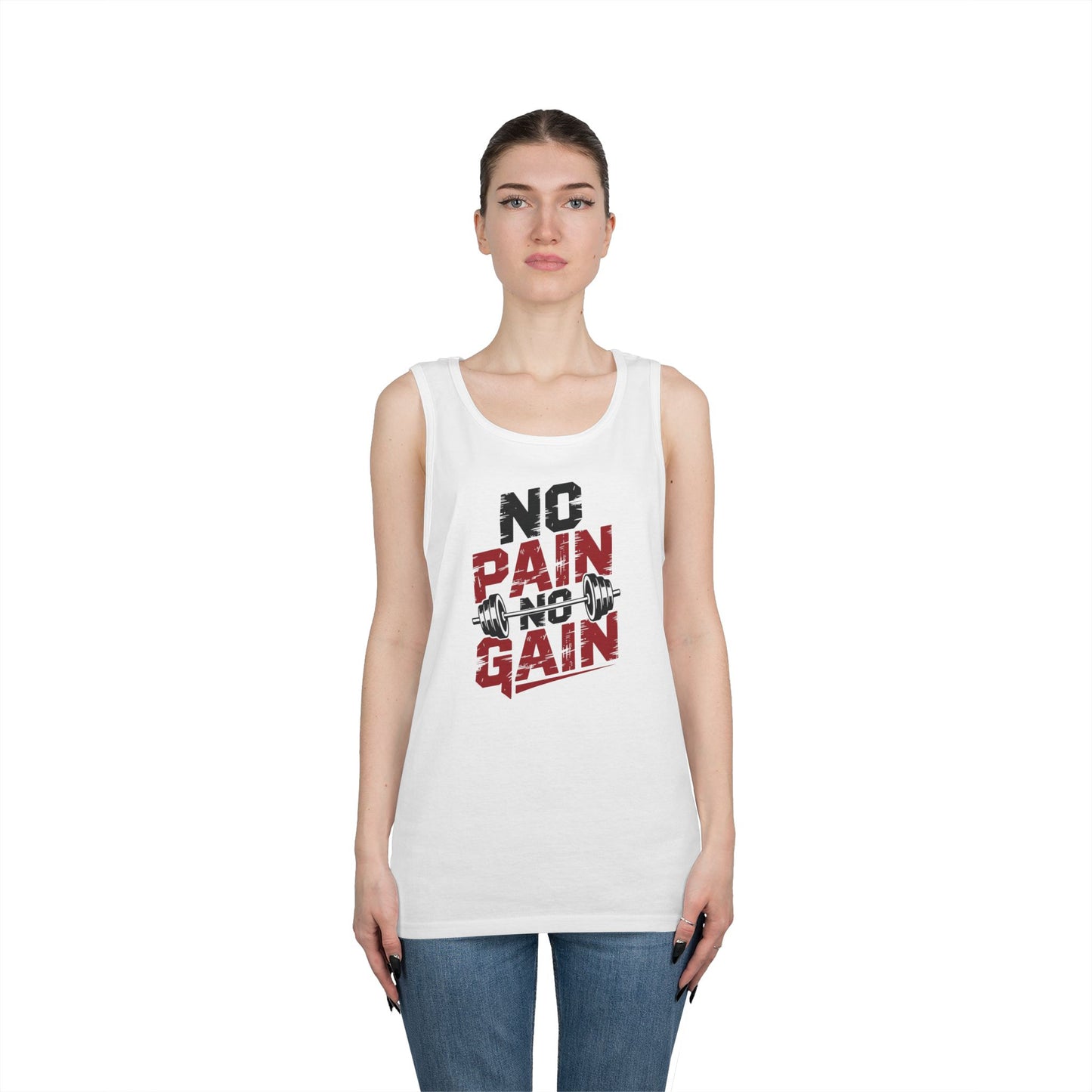 No Pain No Gain Unisex Tank Top for Gym Motivation and Streetwear Style | TEEZOCA 