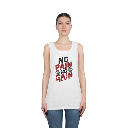 No Pain No Gain Unisex Tank Top for Gym Motivation and Streetwear Style | TEEZOCA 