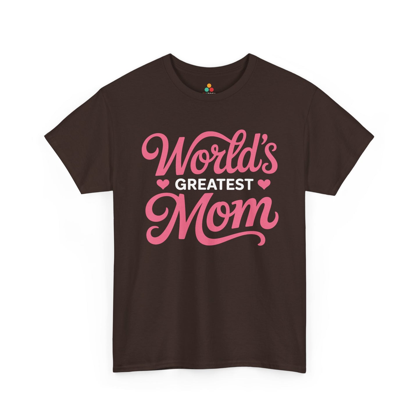 World’s Greatest Mom Women's T-shirt Mother's Day Gift Pink Script | TEEZOCA 