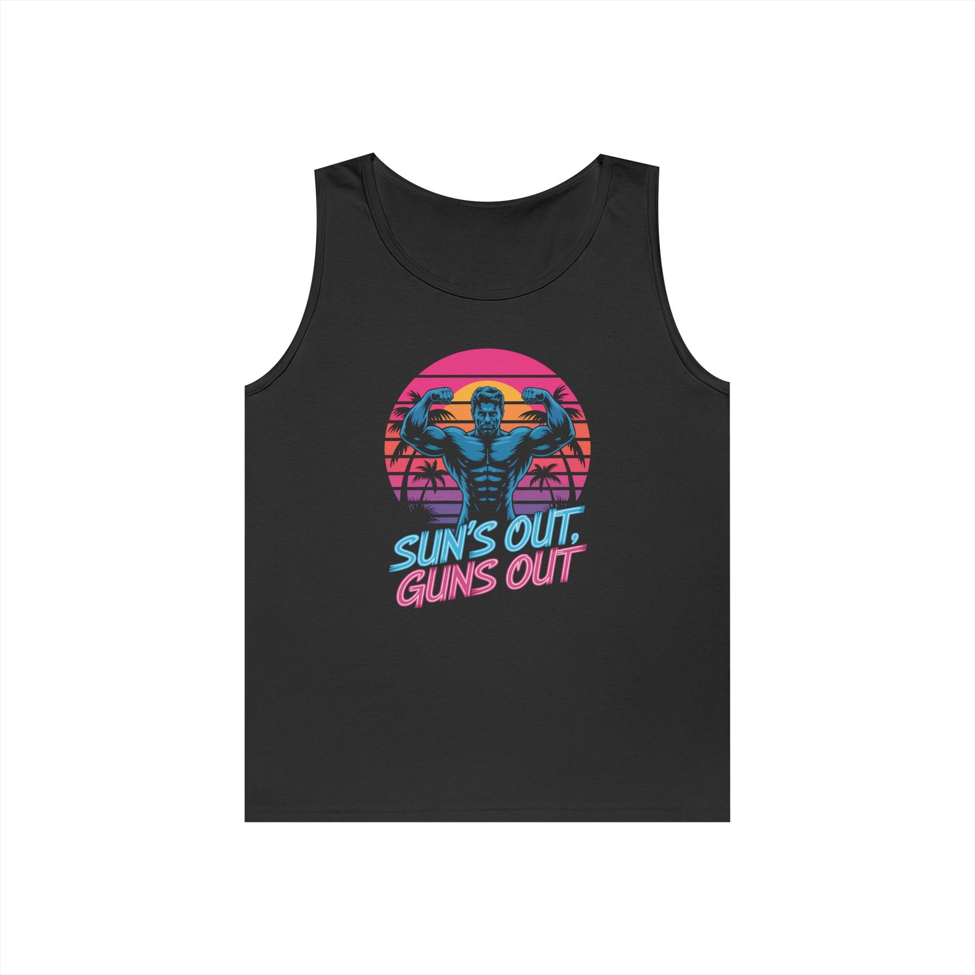 Sun’s Out Guns Out Unisex Tank Top for Retro Gym Energy and Bold Style | TEEZOCA 