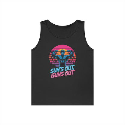 Sun’s Out Guns Out Unisex Tank Top for Retro Gym Energy and Bold Style | TEEZOCA 