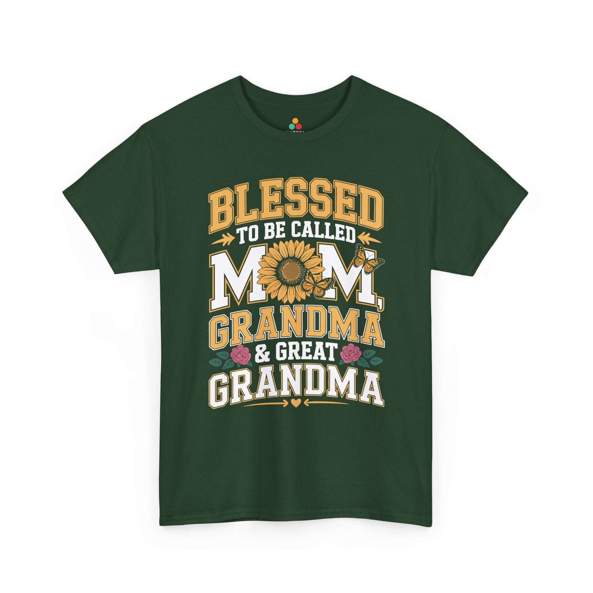 Blessed Mom Grandma Women's T-shirt Mother's Day Gift Floral Mom Tee | TEEZOCA 