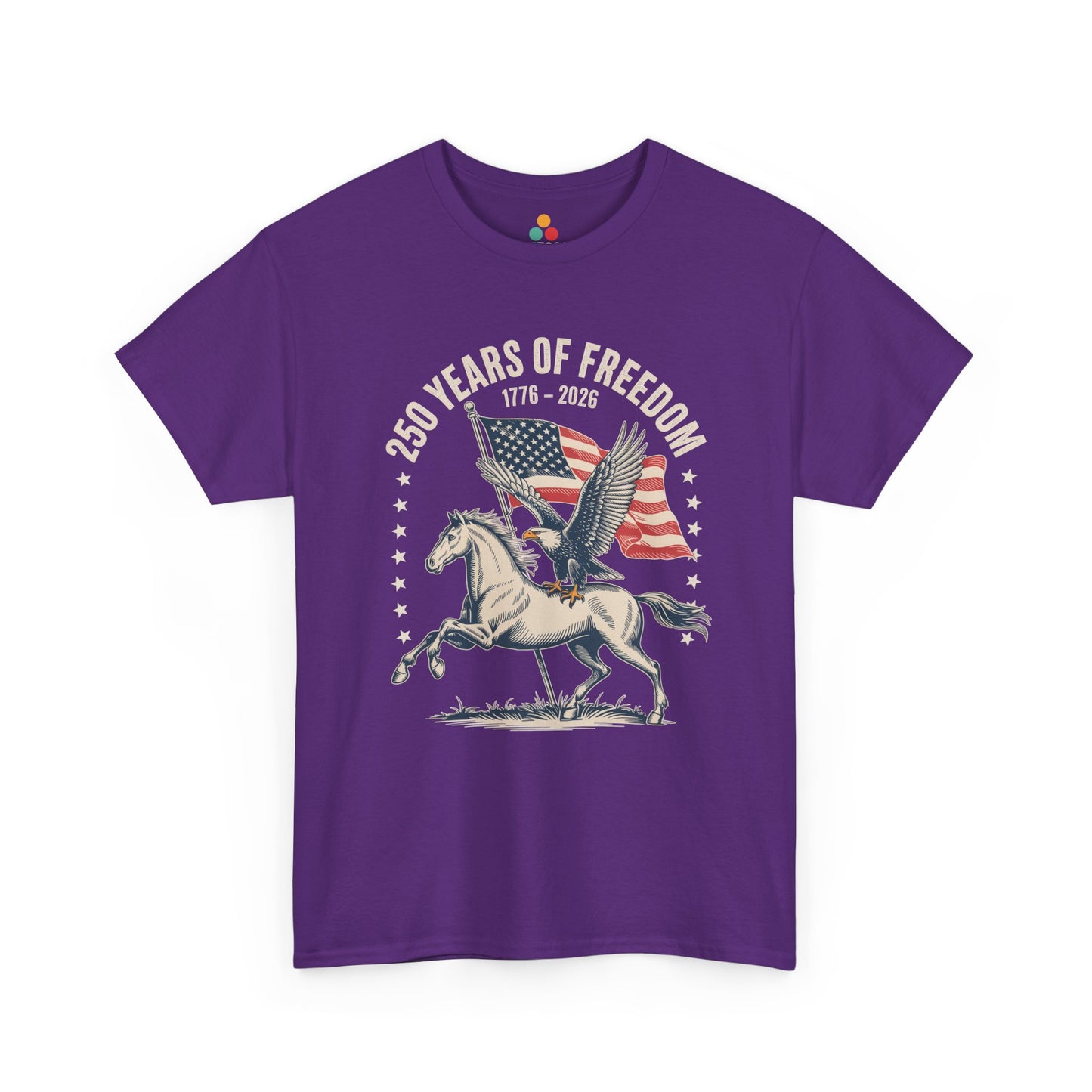 TEEZOCA t-shirt design for 4th of July Graphic Tees shoppers with Horse Lover Patriotic Shirt style and vintage flag artwork.

