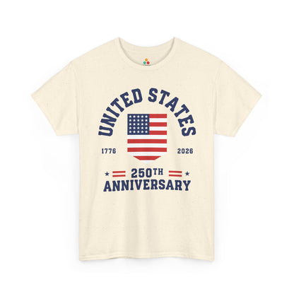 TEEZOCA t-shirt designed as a 1776 2026 Shirt with a centered American flag and simple patriotic typography.
