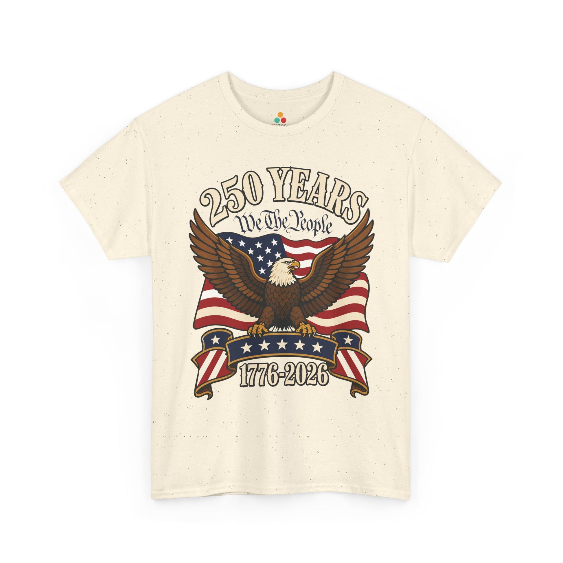 TEEZOCA t-shirt designed as a Bald Eagle 1776 Shirt with We The People lettering and vintage American pride.
