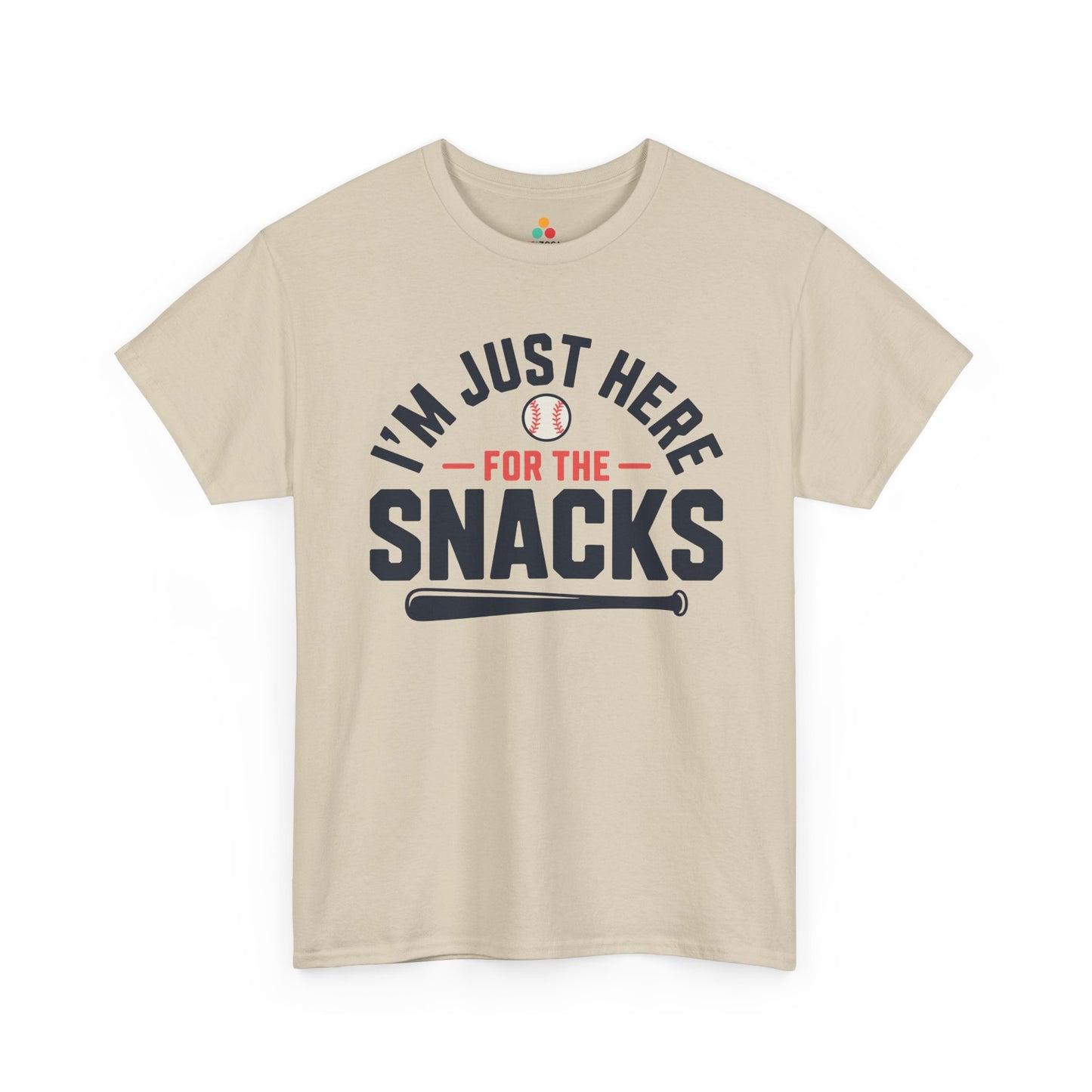 TEEZOCA t-shirt featuring Funny Baseball Shirt artwork with bold snack humor, baseball accent, and bat graphic.
