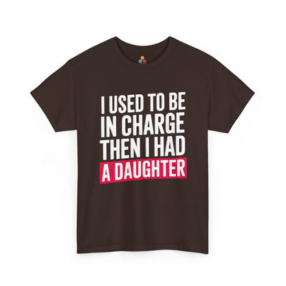 TEEZOCA t-shirt featuring Funny Dad T Shirt artwork with bold white text and red A Daughter highlight.
