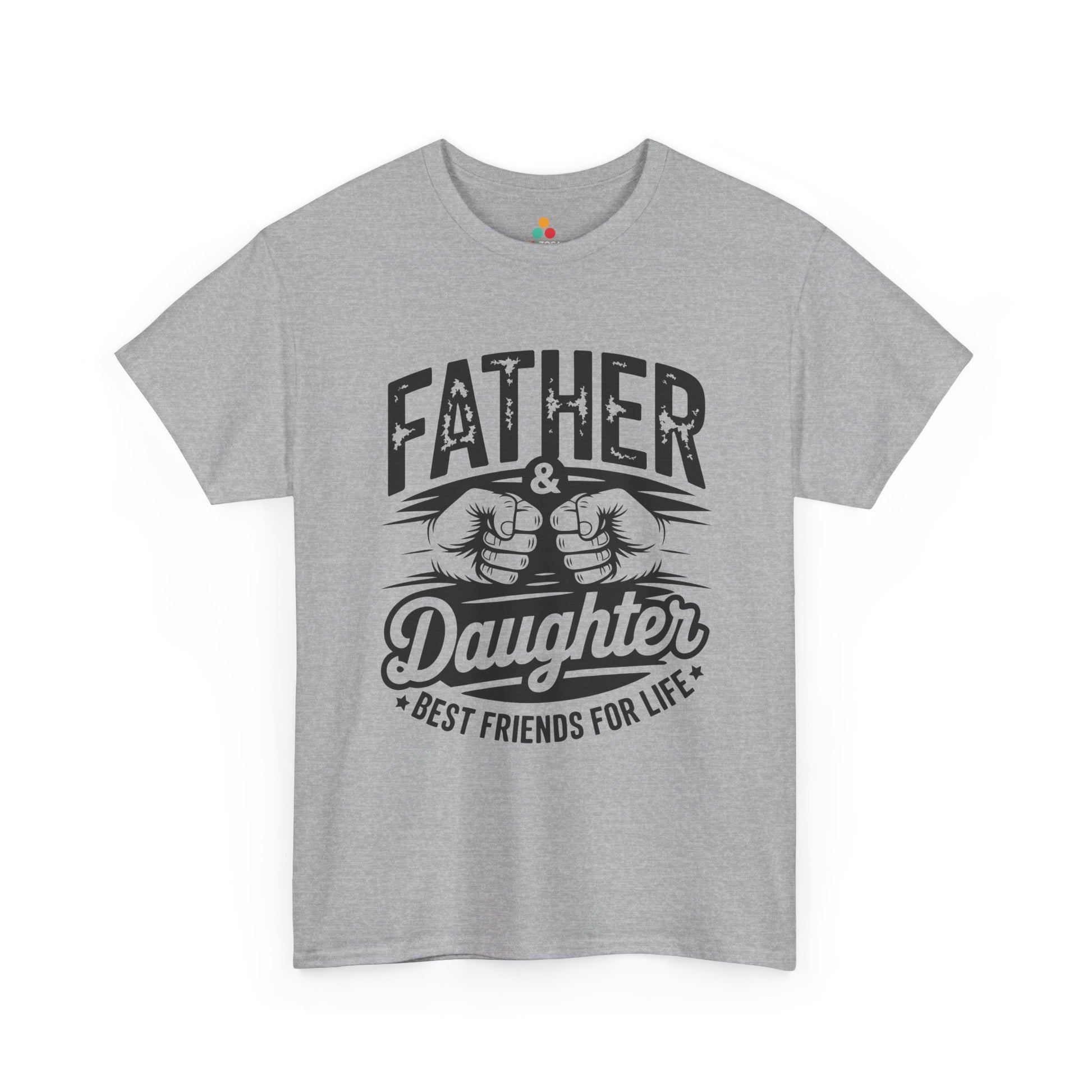 TEEZOCA t-shirt featuring Funny Father Daughter T Shirt artwork with dad and daughter fists, stars, and friendship quote.
