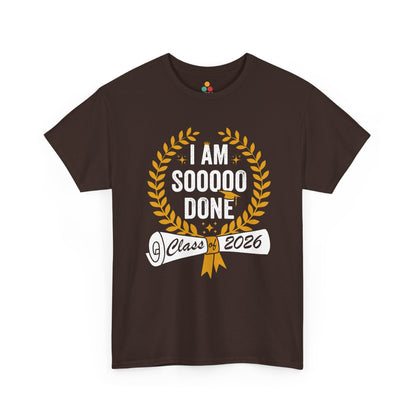 TEEZOCA t-shirt featuring Funny Graduation Shirt artwork with dramatic senior 2026 humor and graduation wreath details.
