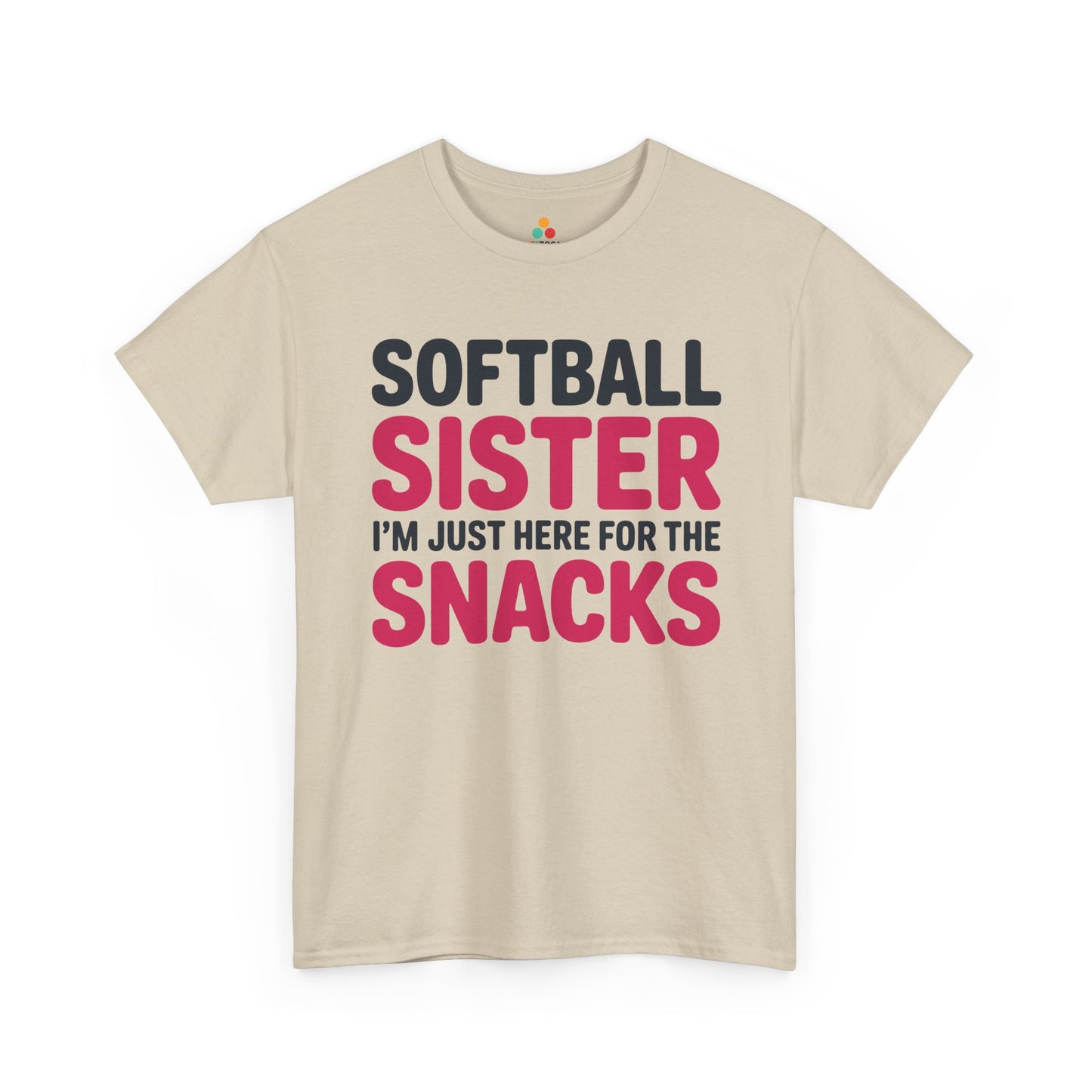 TEEZOCA t-shirt featuring Funny Softball Shirts artwork with bold black and pink snack-bar sibling humor.
