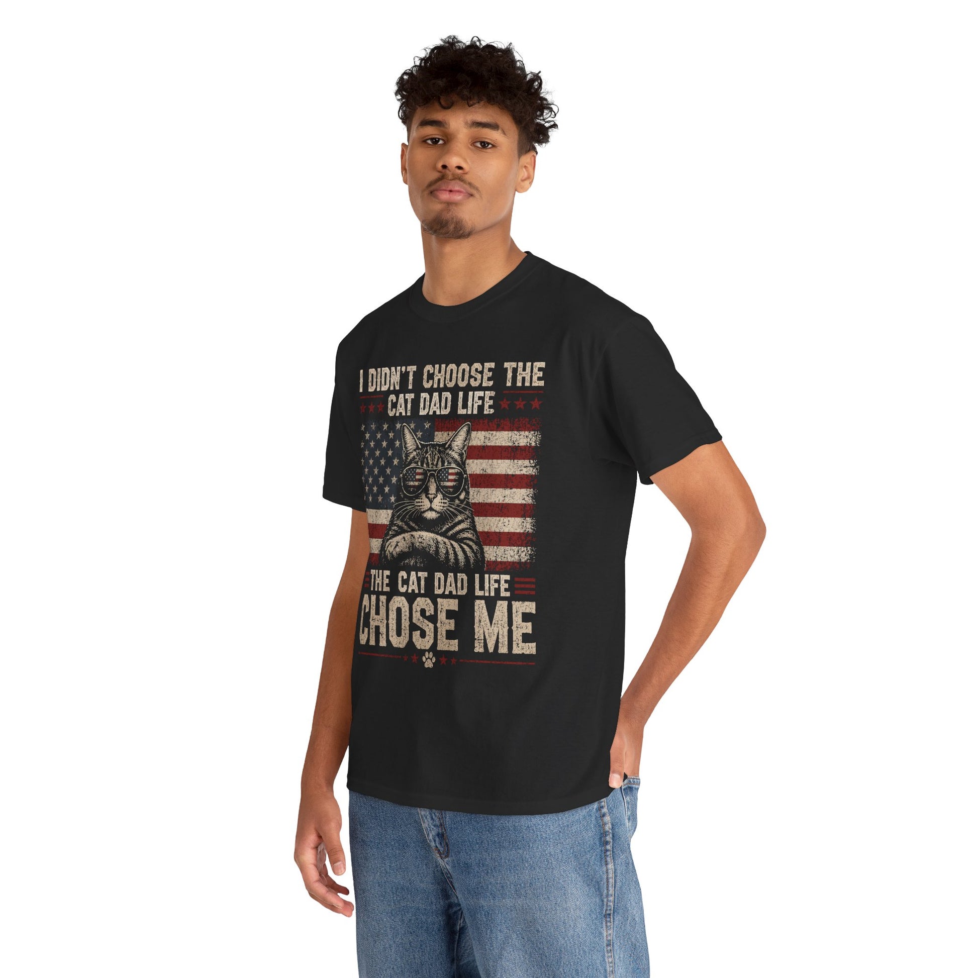 Funny Cat Dad Life Graphic Unisex T-shirt Gift for Cat Lovers | TEEZOCA 