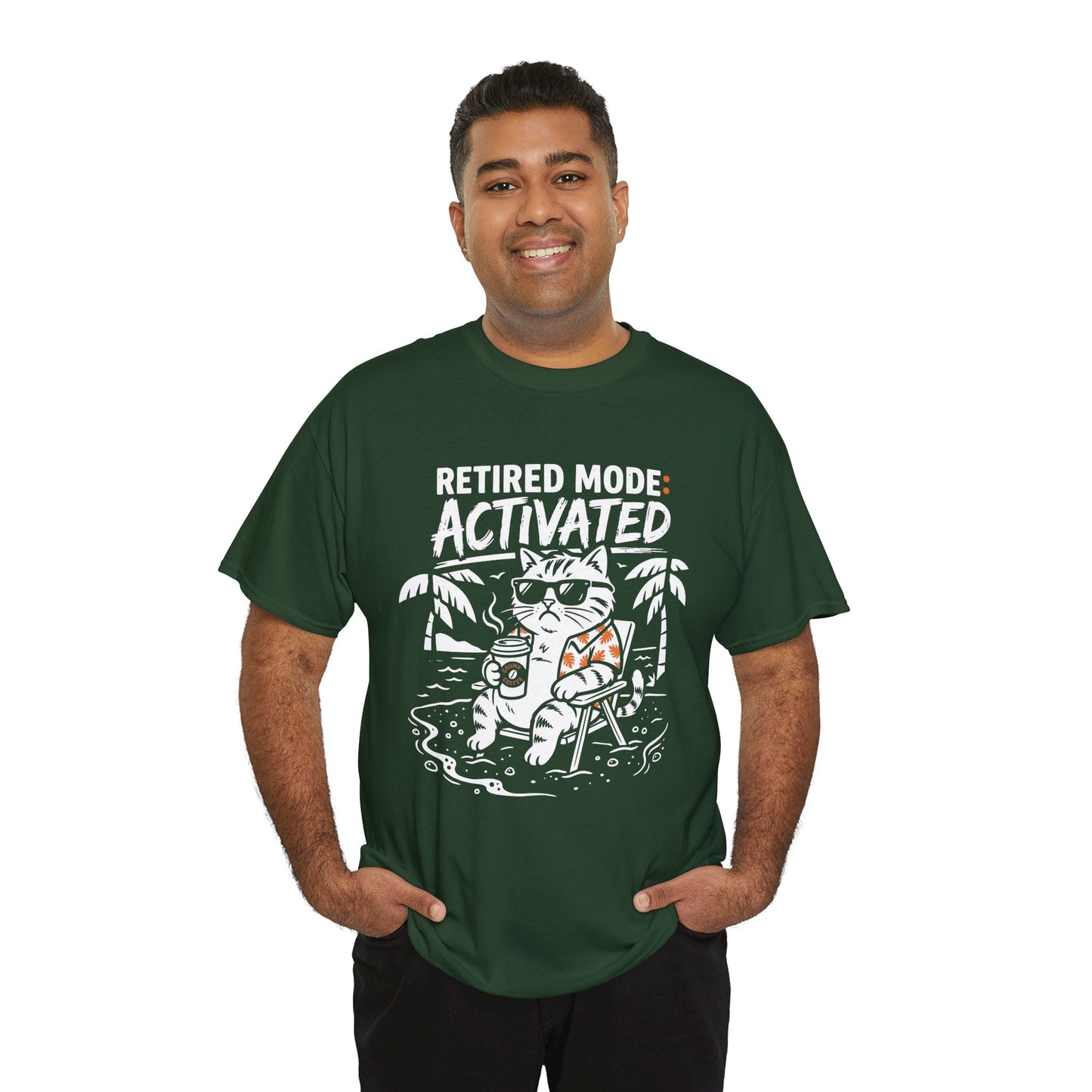 Funny Retired Cat Dad Energy Graphic Unisex T-shirt Gift | TEEZOCA 