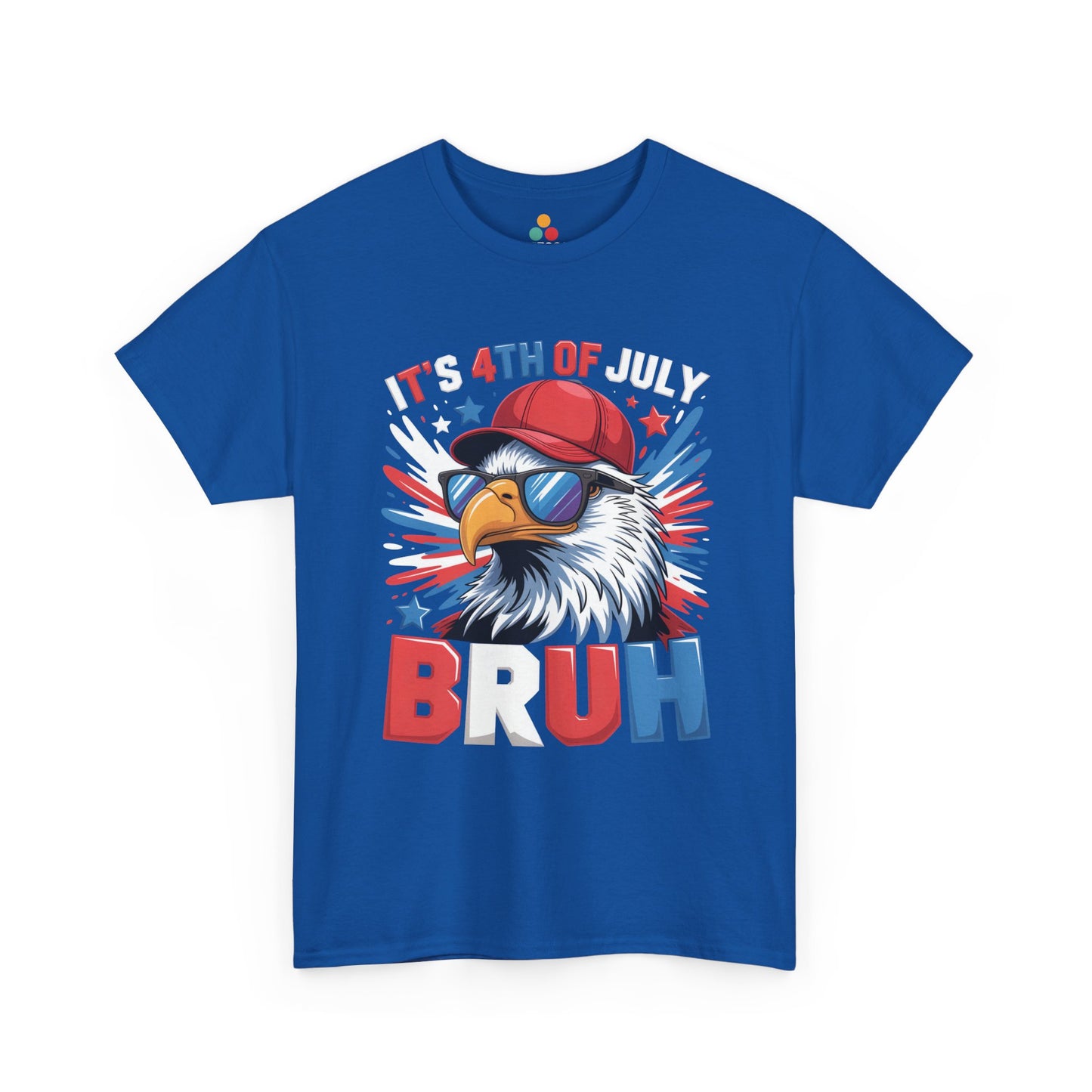 TEEZOCA t-shirt for 4th of July T Shirts fans featuring a sarcastic eagle, sunglasses, and oversized BRUH lettering.
